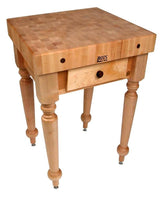 John Boos CUCR04-AL American Heritage Rustica Kitchen Island with Butcher Block Top Size/Shelves: 30" W x 24" D/Not Included, Base Finish: Alabaster White