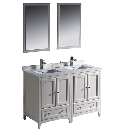 Fresca FVN20-2424GR Fresca Oxford 48" Gray Traditional Double Sink Bathroom Vanity