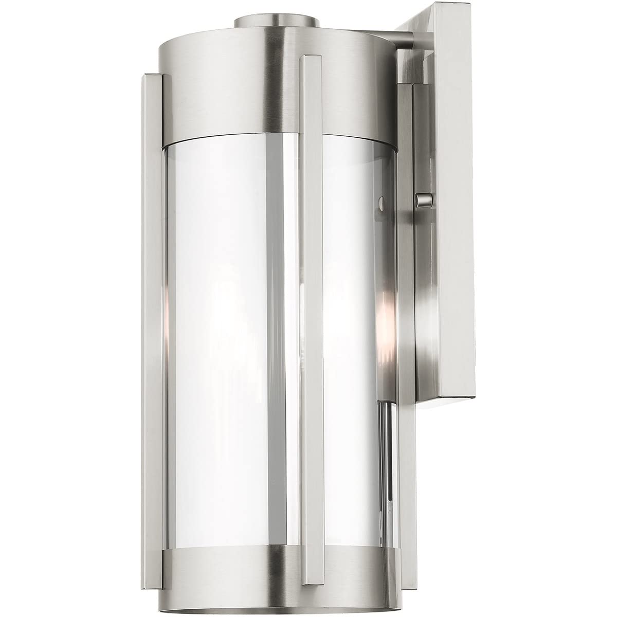 Livex Lighting 22382-91 2 Light Brushed Nickel Outdoor Wall Lantern
