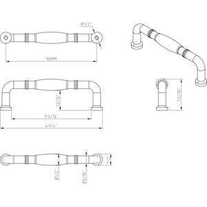 Jeffrey Alexander Z290-96-MB 96 mm Center-to-Center Matte Black Durham Cabinet Pull