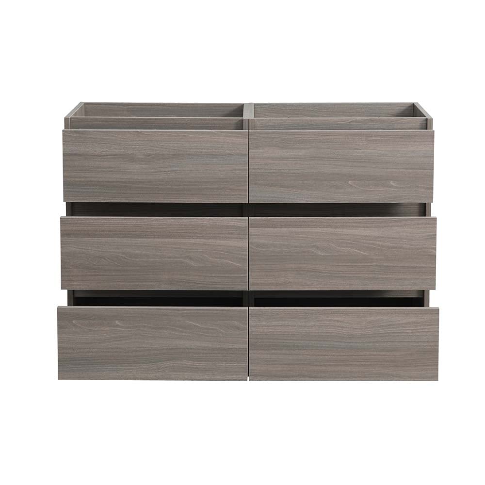 Fresca FCB93-2424GR-D Fresca Lazzaro 48" Gray Free Standing Double Sink Modern Bathroom Cabinet