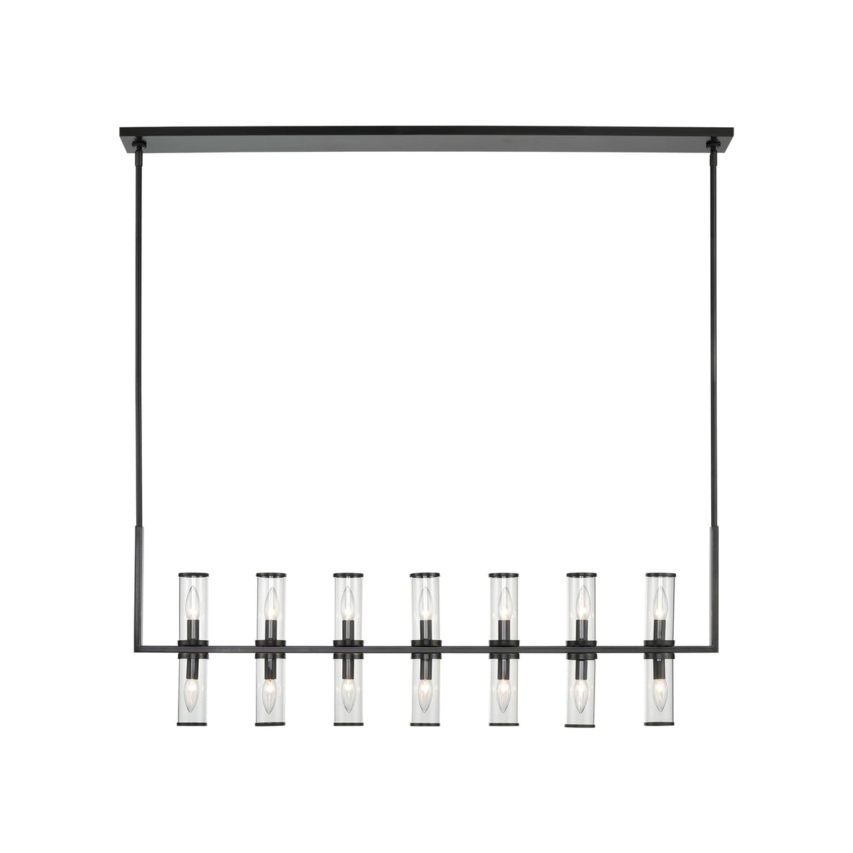 Alora LP309077UBCG REVOLVE LINEAR PENDANT 14 LIGHT URBAN BRONZE CLEAR GLASS