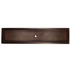Premier Copper Products VREC60SKDB 60-Inch Rectangle Skirted Vessel Hammered Copper Sink