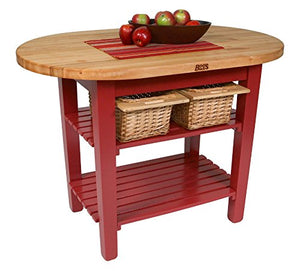John Boos C-ELIP6030175-S-BN C-Elip Country-Style Elliptical Butcher Block Table - 60
