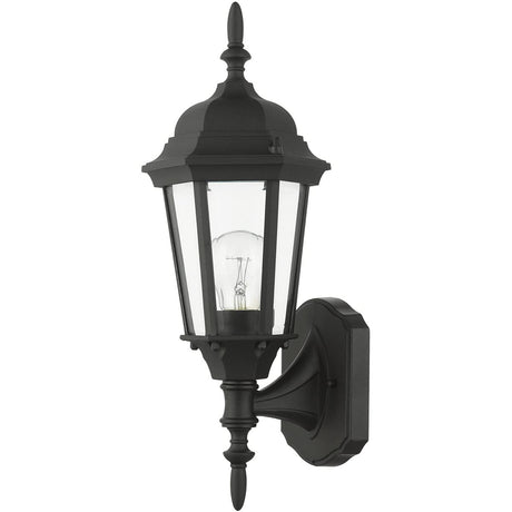 Livex Lighting 7551-14 Outdoor Wall Lantern with Clear Beveled Glass Shades, 16" x 6" x 16", Black