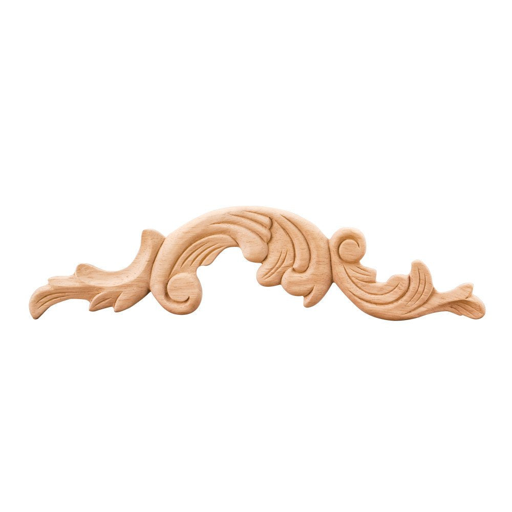 Hardware Resources PAPL-10-LRW 12-1/4" W x 5/16" D x 3" H Left Pressed Rubberwood Acanthus Appliqué