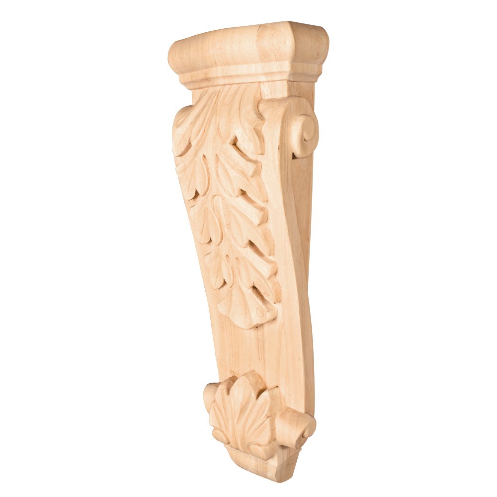 Hardware Resources CORK-6ALD 5-1/2" W x 3-1/2" D x 14" H Alder Low-profile Acanthus Corbel