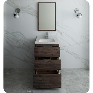 Fresca FVN3124ACA Fresca Formosa 24" Wall Hung Modern Bathroom Vanity w/ Mirror