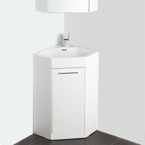 Fresca FVN5084WH Fresca Coda 18" White Modern Corner Bathroom Vanity
