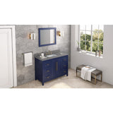 Jeffrey Alexander VKITCAD48BLBOR 48" Hale Blue Cade Vanity, Boulder Cultured Marble Vanity Top, undermount rectangle bowl