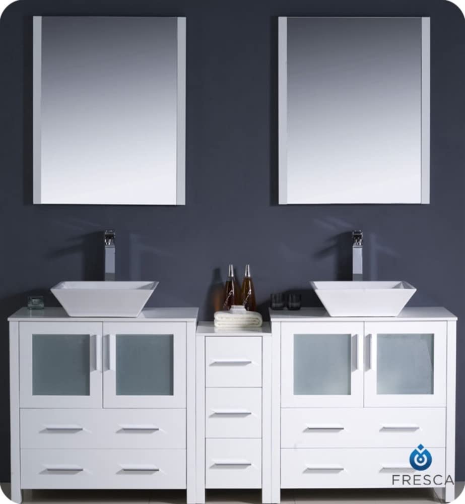 Fresca FCB62-301230WH Fresca Torino 72" White Modern Bathroom Cabinets