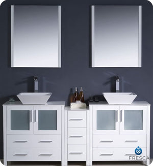 Fresca FCB62-301230WH Fresca Torino 72" White Modern Bathroom Cabinets
