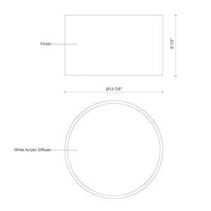 Kuzco FM11414-WH MOUSINNI 14" FM White 120V ELV LED 3000K 90CRI 22W