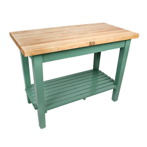 John Boos C4824-AL Classic Country Kitchen Work, 48"W X 24"D 35"H with 1.75" Thick Table Top, Cream Finish, Alabaster Painted Base