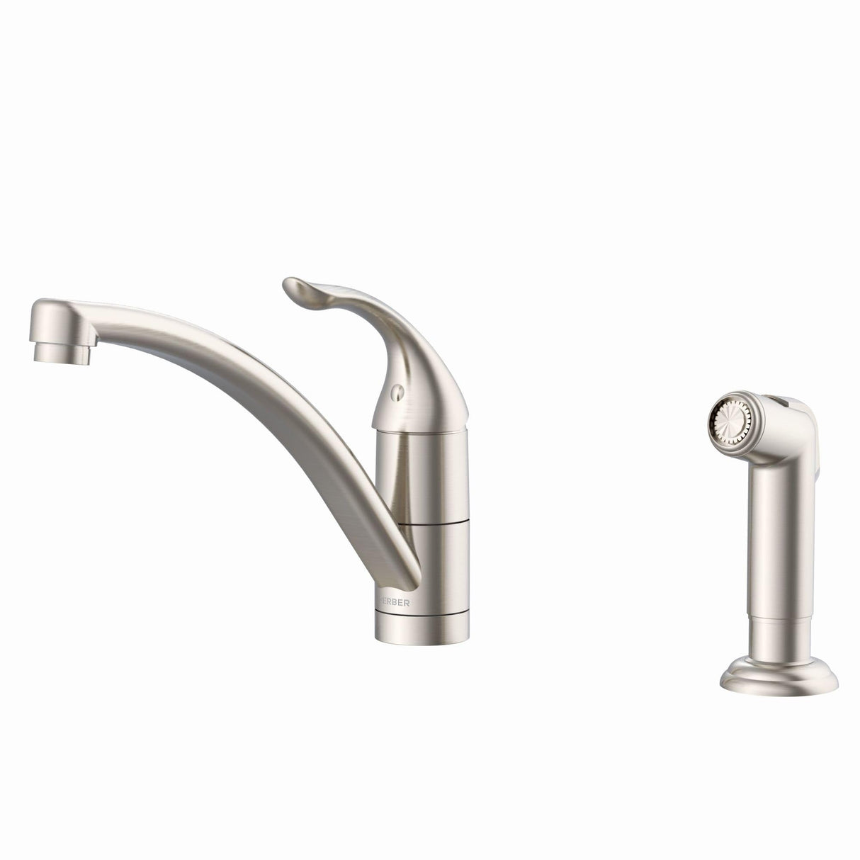 Gerber G0040012SS Stainless Steel Viper Single Handle Kitchen Faucet W/ Spray & Deck ...