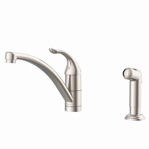 Gerber G0040012SS Stainless Steel Viper Single Handle Kitchen Faucet W/ Spray & Deck ...