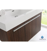 Fresca FVN8090GW Fresca Vista 36" Walnut Modern Bathroom Vanity w/ Medicine Cabinet