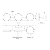 Kuzco VL72221-BK NOVEL 21" THREE HEAD VANITY 23W 120VAC WITH LED DRIVER 3000K 90CRI