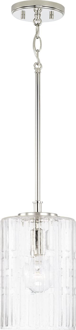 Capital Lighting 341311PN Emerson 1 Light Pendant Polished Nickel