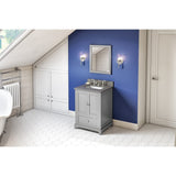 Jeffrey Alexander VKITADD24GRSGR 24" Grey Addington Vanity, Steel Grey Cultured Marble Vanity Top, undermount rectangle bowl