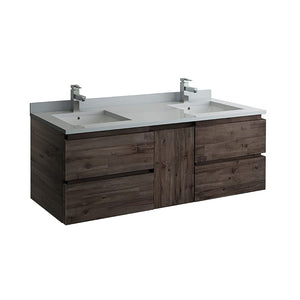 Fresca FCB31-241224ACA Fresca Formosa 58" Wall Hung Double Sink Modern Bathroom Cabinet