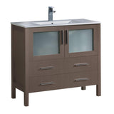 Fresca FCB6236GO-I Fresca Torino 36" Gray Oak Modern Bathroom Cabinet w/ Integrated Sink