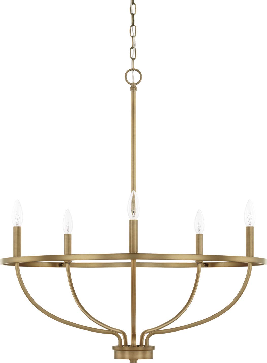 Capital Lighting 428551AD Greyson 5 Light Chandelier Aged Brass