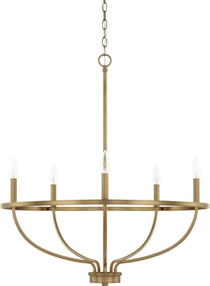 Capital Lighting 428551AD Greyson 5 Light Chandelier Aged Brass