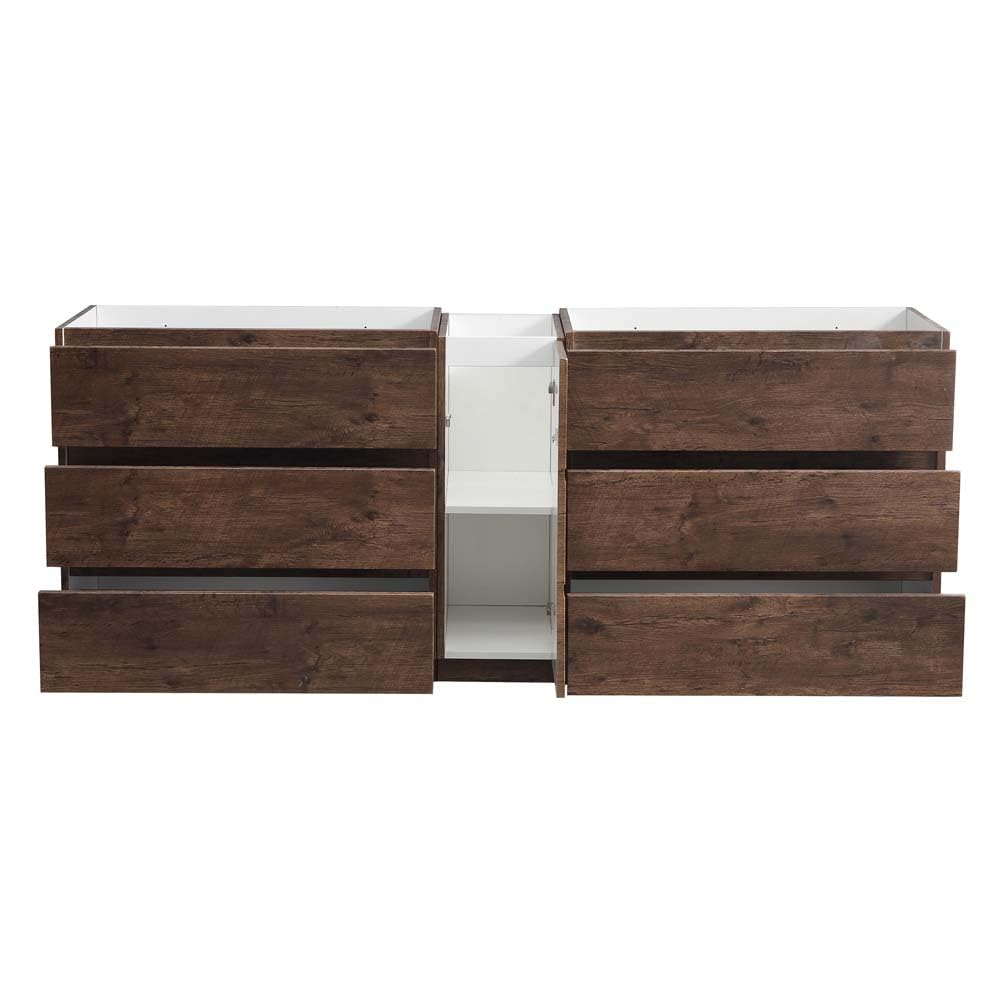 Fresca FCB93-361236RW-D Fresca Lazzaro 84" Rosewood Free Standing Double Sink Modern Bathroom Cabinet