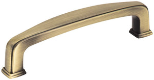 Jeffrey Alexander 1092AB 96 mm Center-to-Center Brushed Antique Brass Square Milan 1 Cabinet Pull