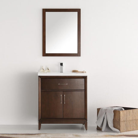 Fresca FVN2130AC Fresca Cambridge 30" Antique Coffee Traditional Bathroom Vanity w/ Mirror