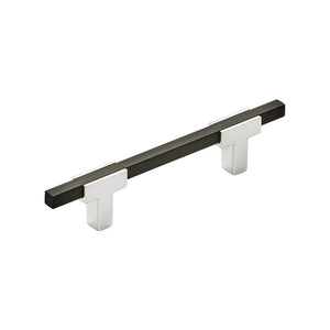 Amerock Cabinet Pull Polished Chrome/Brushed Matte Black 3-3/4 inch (96 mm) Center to Center Urbanite 1 Pack Drawer Pull Drawer Handle Cabinet Hardware