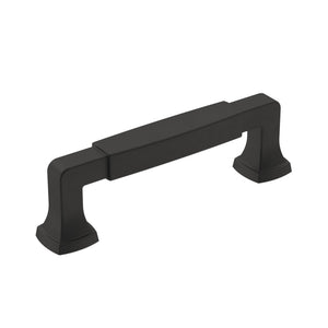Amerock Cabinet Pull Matte Black 3-3/4 inch (96 mm) Center-to-Center Stature 1 Pack Drawer Pull Cabinet Handle Cabinet Hardware