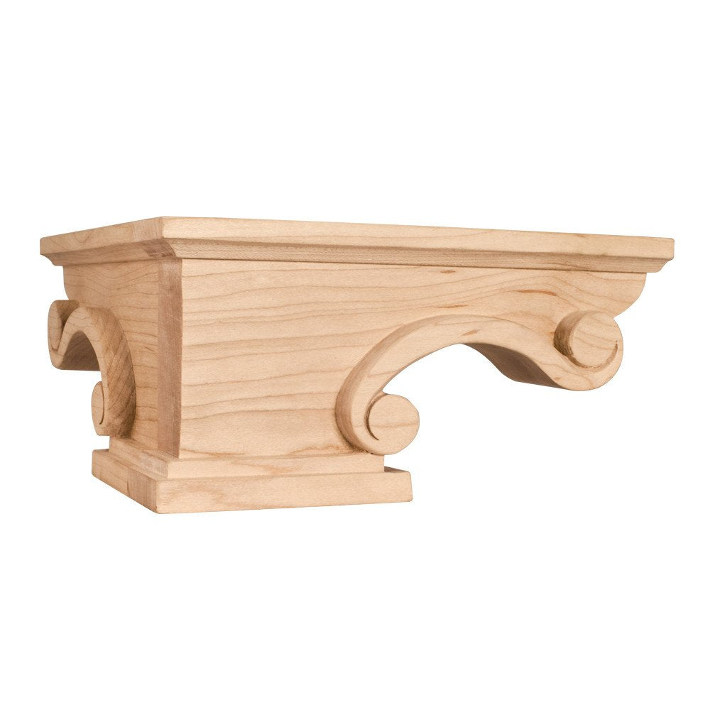 Hardware Resources PFCS2-MP 8-1/4" W x 8-1/4" D x 4-1/2" H Maple Scrolled Corner Foot