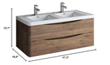 Fresca FCB9048RW-D-I Fresca Tuscany 48" Rosewood Wall Hung Modern Bathroom Cabinet w/ Integrated Double Sink