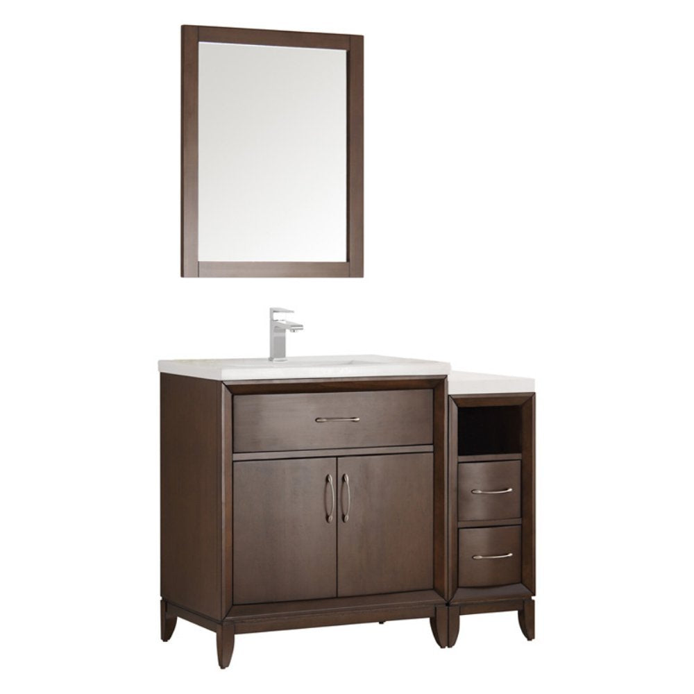 Fresca FVN21-3012AC Fresca Cambridge 42" Antique Coffee Traditional Bathroom Vanity w/ Mirror