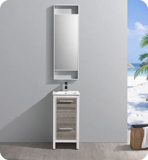 Fresca FCB8118HA Fresca Allier Rio 16" Ash Gray Modern Bathroom Cabinet
