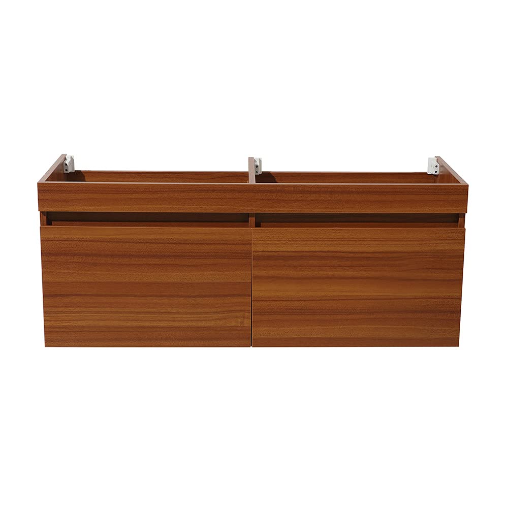 Fresca FCB8012GO Fresca Mezzo 48" Gray Oak Wall Hung Double Sink Modern Bathroom Cabinet