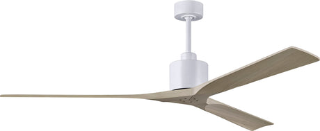 Matthews Fan NKXL-MWH-GA-72 Nan XL 6-speed ceiling fan in Matte White finish with 72” solid gray ash tone wood blades