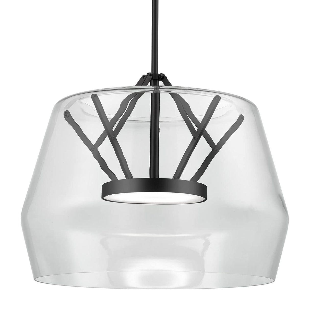 Kuzco PD61418-CL/BK DECO 18" PD Clear/Black 120V ELV LED 3000K 90CRI 32W