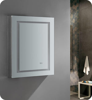 Fresca FMC022430-L Fresca Spazio 24" Wide x 30" Tall Bathroom Medicine Cabinet w/ LED Lighting & Defogger