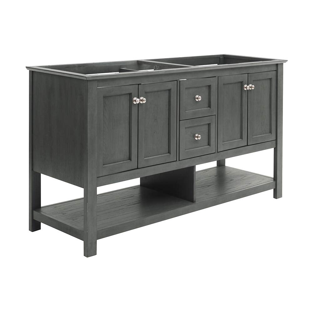 Fresca FCB2360VG-D Fresca Manchester Regal 60" Gray Wood Veneer Traditional Double Sink Bathroom Cabinet