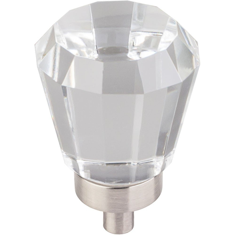 Jeffrey Alexander G150SN 1" Overall Length Satin Nickel Faceted Glass Harlow Cabinet Knob