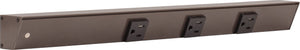 Task Lighting APT18-3B-P-BZ-L 18" APT Series Slim Angle Power Strip, Left Entry, Bronze Finish, Black Receptacles