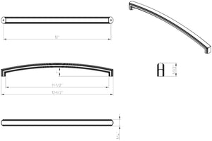 Jeffrey Alexander 519-12SN 12" Center-to-Center Satin Nickel Delgado Appliance Handle