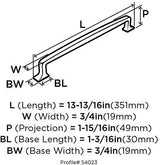 Amerock Appliance Pull Satin Nickel 12 inch (305 mm) Center to Center Westerly 1 Pack Drawer Pull Drawer Handle Cabinet Hardware