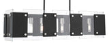 Livex Lighting 45997-04 7 Light Black Linear Chandelier, Black/Brushed Nickel, 19.00x44.00x12.00