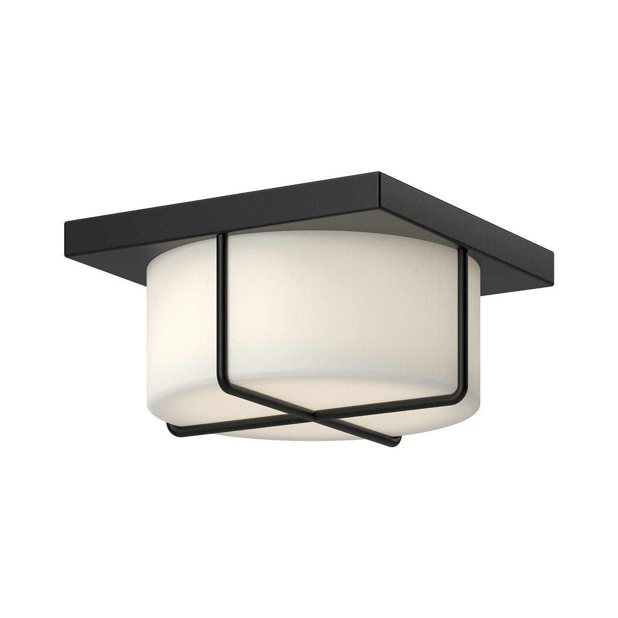 Kuzco FM45910-BK/OP REGALO 10" FLUSH MOUNT MATTE BLACK OPAL GLASS
 120V ELV LED 3000K 90CRI 16W