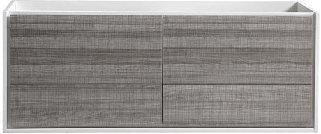 Fresca FCB9260HA-D Fresca Catania 60" Glossy Ash Gray Wall Hung Double Sink Modern Bathroom Cabinet