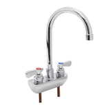 John Boos PBF-4SM2-5GLF Heavy Duty Shallow Splash Mount Faucet with 6" Gooseneck Spout & 4" Centers